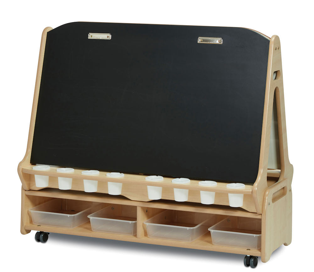 Double-sided 4 Station Easel with Low Storage Trolley
