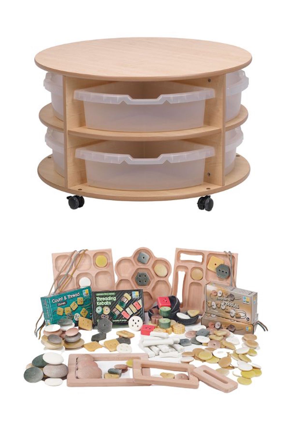 Double Tier Mobile Circular Storage Unit