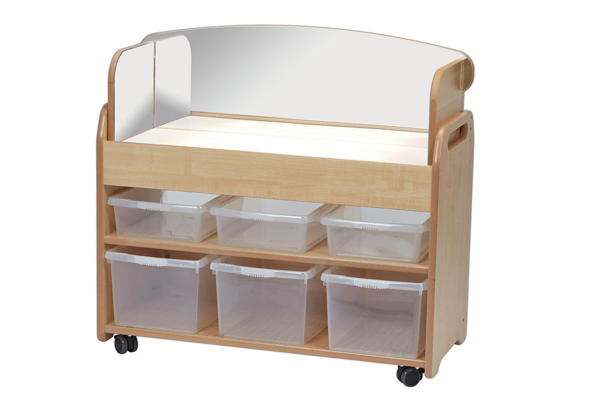 Medium Light Box Trolley plus Mirror Surround