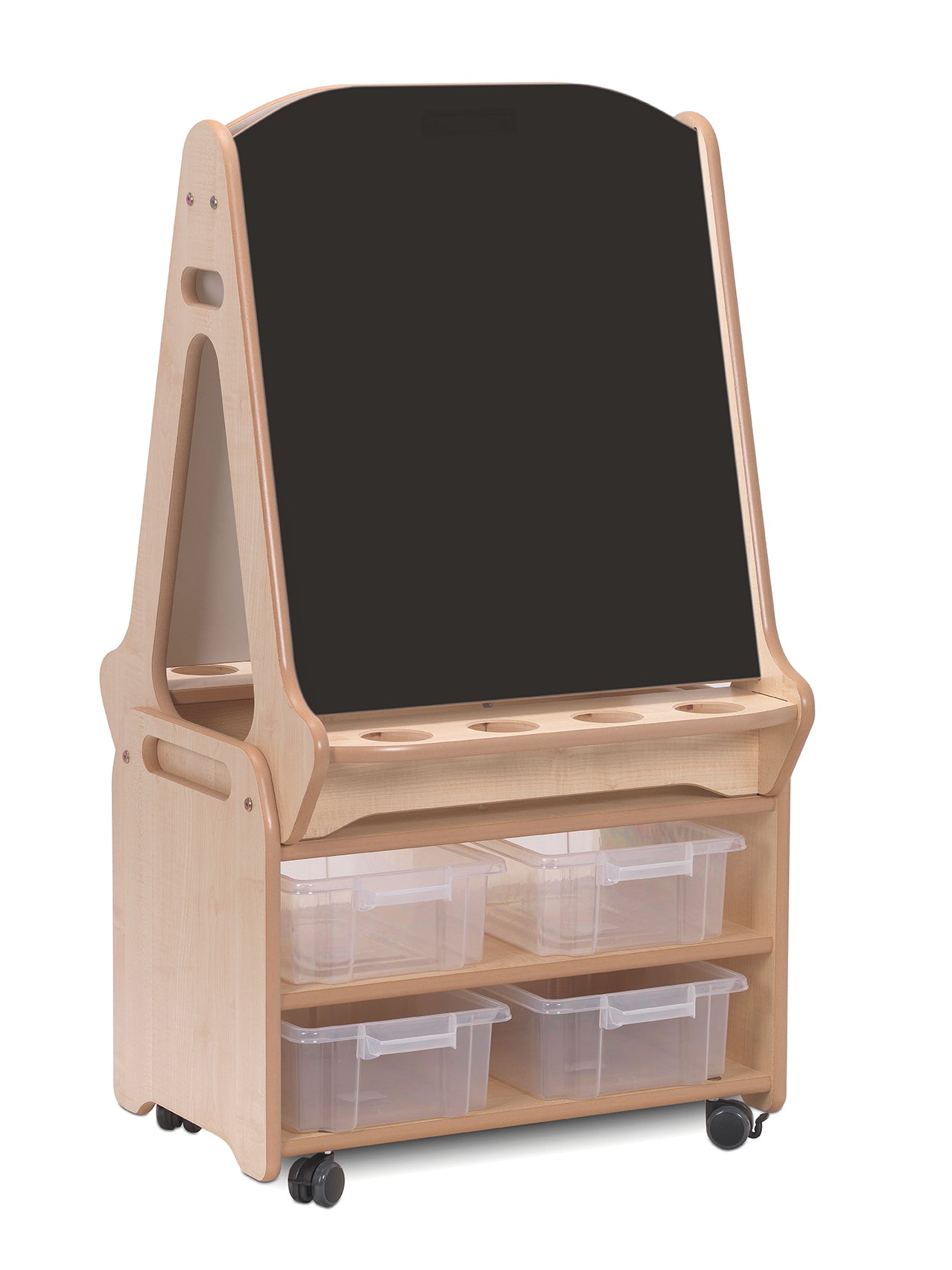Double-sided 2 Station Easel with Tall Storage Trolley