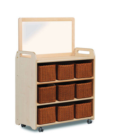 Mobile Shelf Unit With Top Mirror Add-on