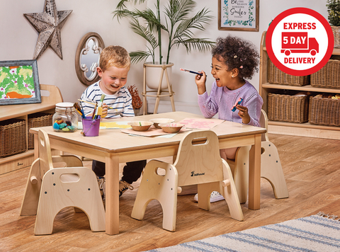 Small Rectangular Table + 4 Sturdy Chairs