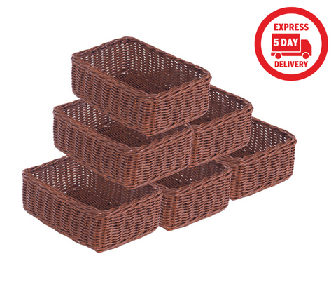 Set of 6 Large Shallow Baskets