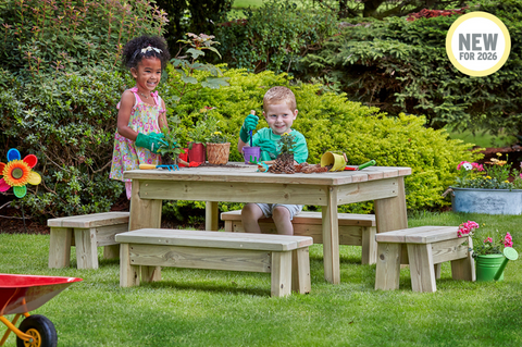 Square Table & Bench Set by Millhouse