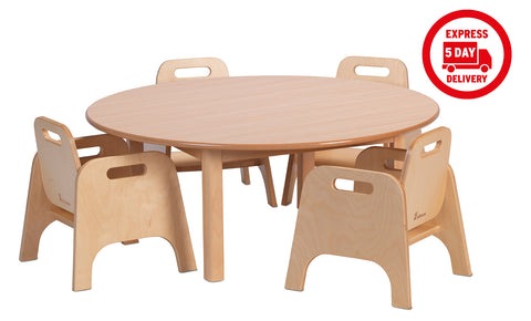 Medium Circular Table + 4 Sturdy Chairs