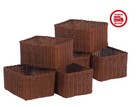 Set of 6 Large Deep Baskets