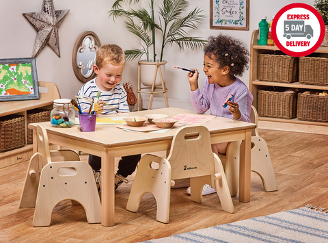 Small Rectangular Table + 4 Sturdy Chairs