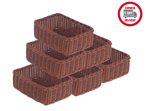 Set of 6 Large Shallow Baskets