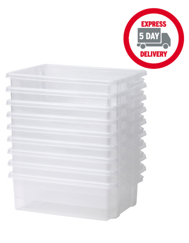 Set of 9 Clear Shallow Tubs