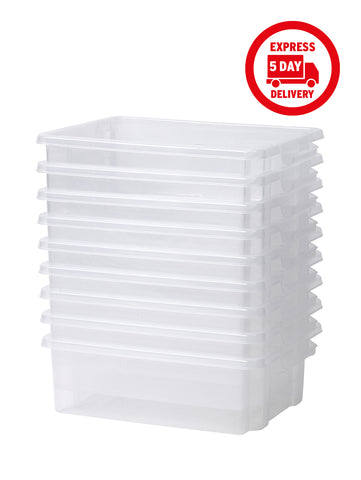 Set of 9 Clear Shallow Tubs