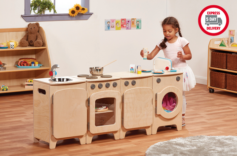 Natural Kitchen Set of 4  - Cooker, Sink, Washer, Fridge (H550mm)