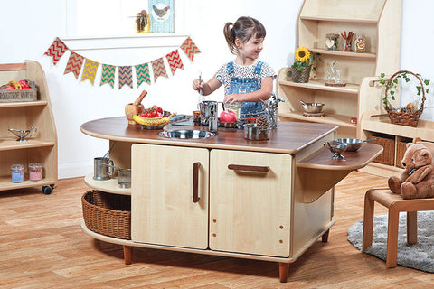 Maple/Walnut Island Kitchen - Preschool